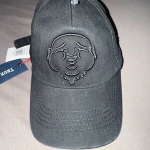 True Religion Black Embroidered Hat